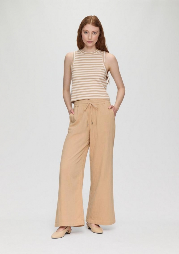 s.Oliver Relaxed: Hose aus Musselin - beige