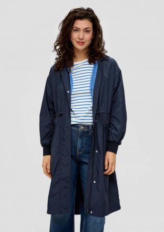 s.Oliver Verstellbarer Parka in Crinkle-Optik - navy