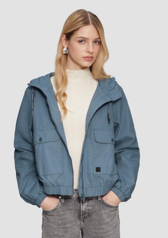 s.Oliver Blouson aus Baumwolle mit Kapuze - blassblau