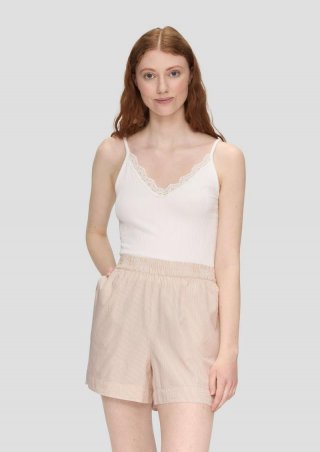 s.Oliver Regular: Gestreifte Shorts mit Elastikbund - creme