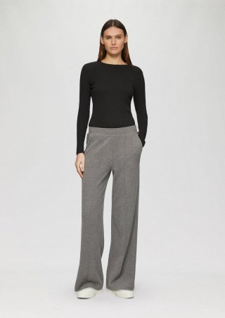 s.Oliver Weiche Wide Leg-Hose aus Baumwollmix - graphit