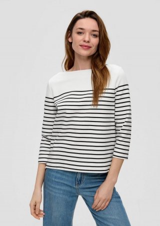 s.Oliver Strickpullover aus Baumwollstretch - schwarz