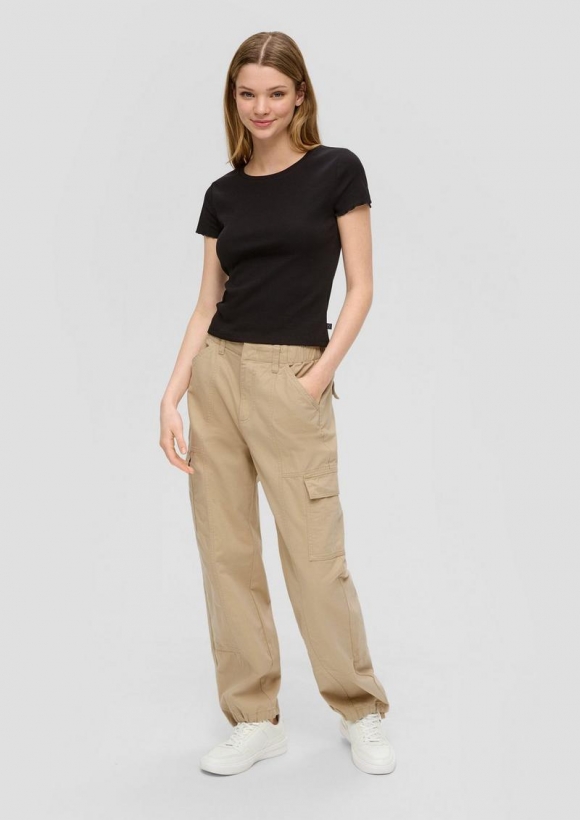 s.Oliver Regular: Cargohose aus Twill - beige