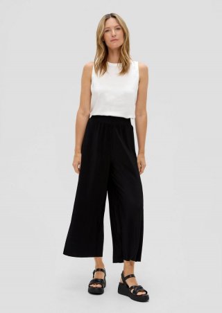 s.Oliver Regular: Plissierte Culottes aus Jersey - schwarz