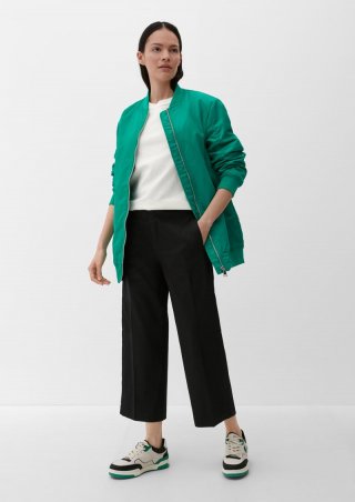 s.Oliver Regular: Culotte mit High Rise-Bund - schwarz