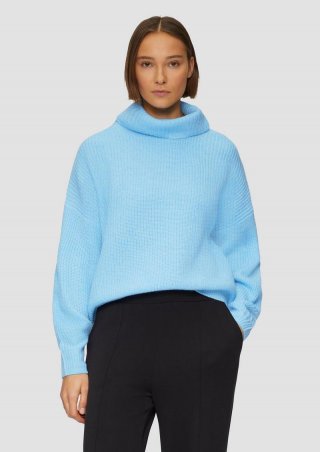 s.Oliver Oversized Pullover mit Rollkragen - azurblau
