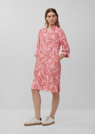 s.Oliver Strukturiertes Hemdblusenkleid mit Eingrifftaschen - himbeere