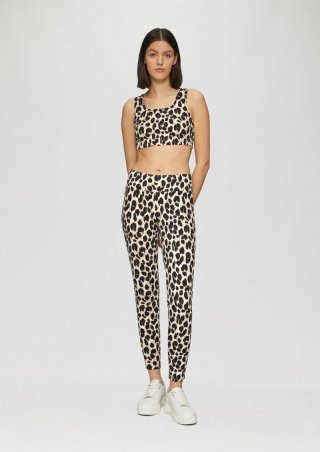 s.Oliver Leggings mit Leo-Print - ecru