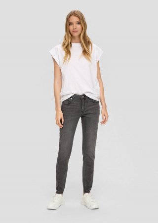 s.Oliver Jeans Sadie / Mid Rise / Skinny Leg - schiefergrau
