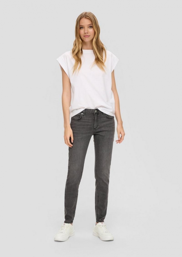 s.Oliver Jeans Sadie / Mid Rise / Skinny Leg - schiefergrau