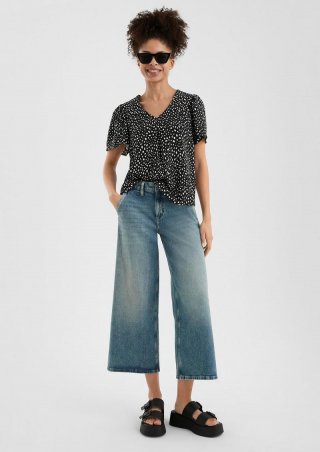 s.Oliver Jeans-Culotte Catie / Slim Fit / Mid Rise - blau