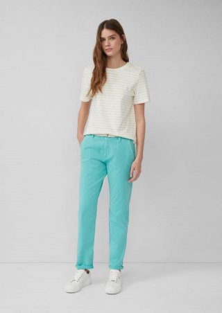 s.Oliver Chino mit geflochtenem Gürtel und Garment Dye - türkis