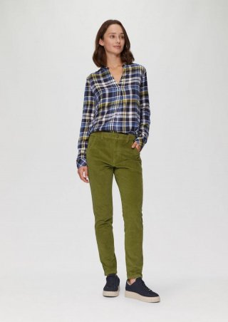 s.Oliver Schmal geschnittene Cordhose - guacamole