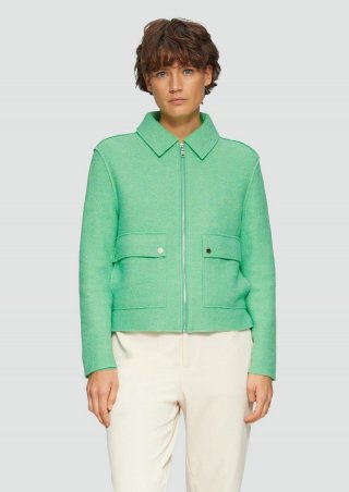 s.Oliver Jacke aus Wollmix im Relaxed Fit mit aufgesetzten Taschen - limettengrün