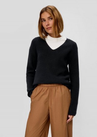 s.Oliver Strickpullover mit Raglanärmeln - schwarz