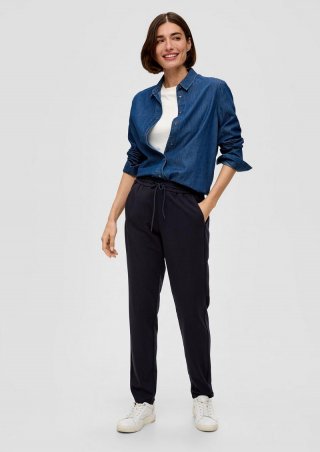 s.Oliver Interlock-Jogg Pants mit Gummizug - navy