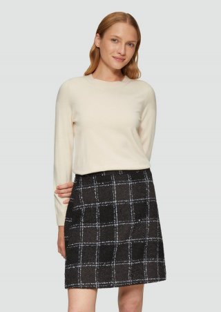 s.Oliver Strickpullover mit Rundhalsausschnitt - beige