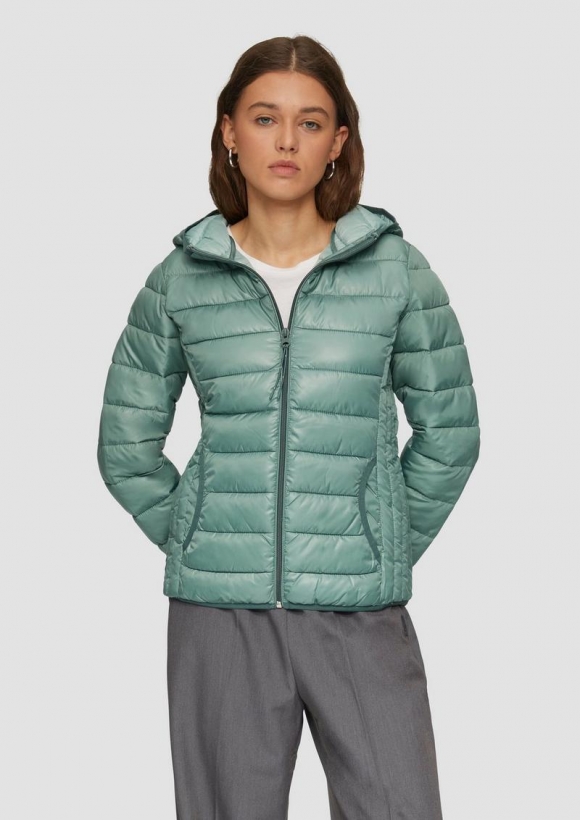 s.Oliver Gesteppte Outdoor-Jacke mit Kapuze - minze