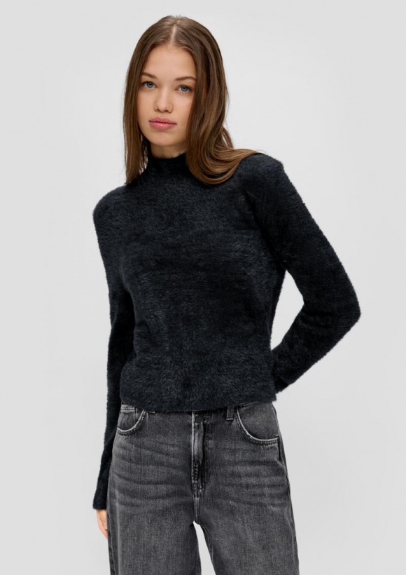 s.Oliver Kuscheliger Strickpullover - schwarz