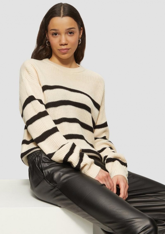 s.Oliver Verkürzter Pullover mit Raglanärmeln - helles beige