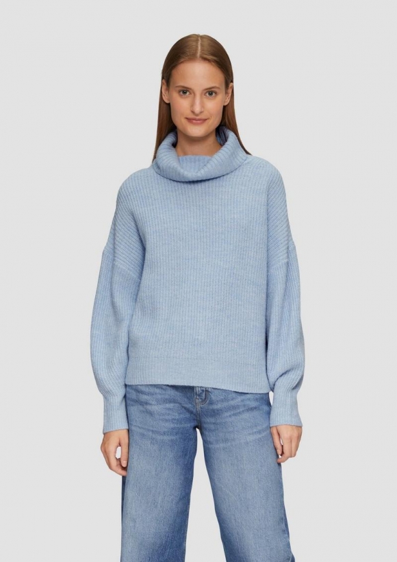 s.Oliver Oversized Pullover mit Rollkragen - hellblau
