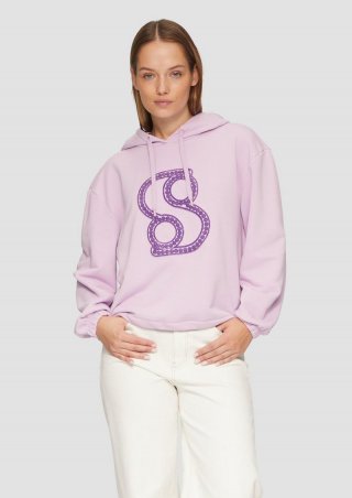 s.Oliver Kapuzen-Sweatshirt mit verstellbarem Saum - lavendel