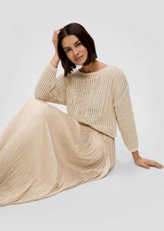 s.Oliver Strickpullover aus Baumwollmix - beige