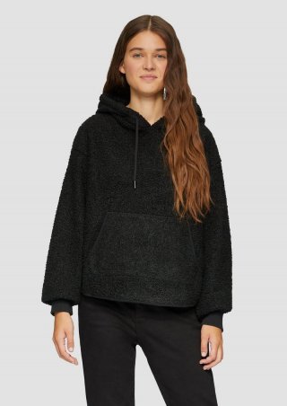 s.Oliver Sweatshirt aus Teddy-Fleece - schwarz