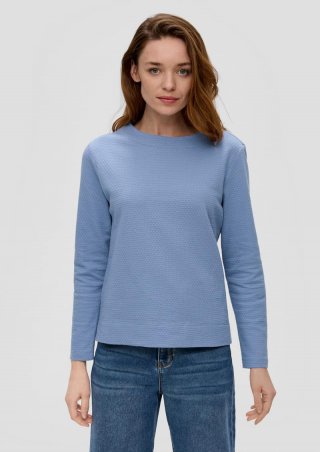 s.Oliver Sweatshirt mit Dobby-Struktur - blassblau