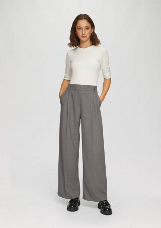 s.Oliver Wide-Leg-Hose mit Extra-High-Rise - grau