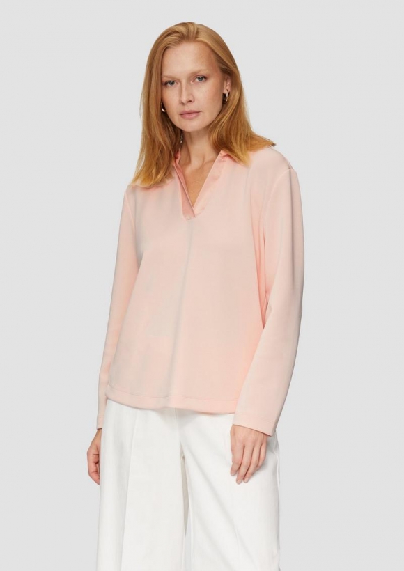 s.Oliver Kapuzenshirt mit Satin-Details - rosa