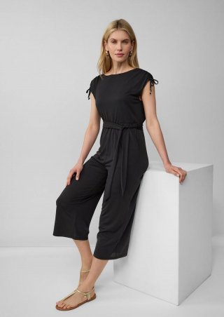 s.Oliver Jumpsuit aus Modalmix mit U-Boot-Ausschnitt - schwarz