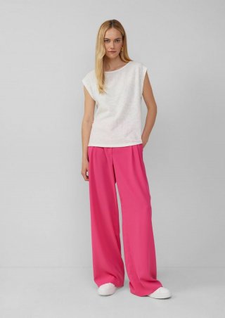 s.Oliver Crêpe-Hose mit Extra Wide Leg - pink