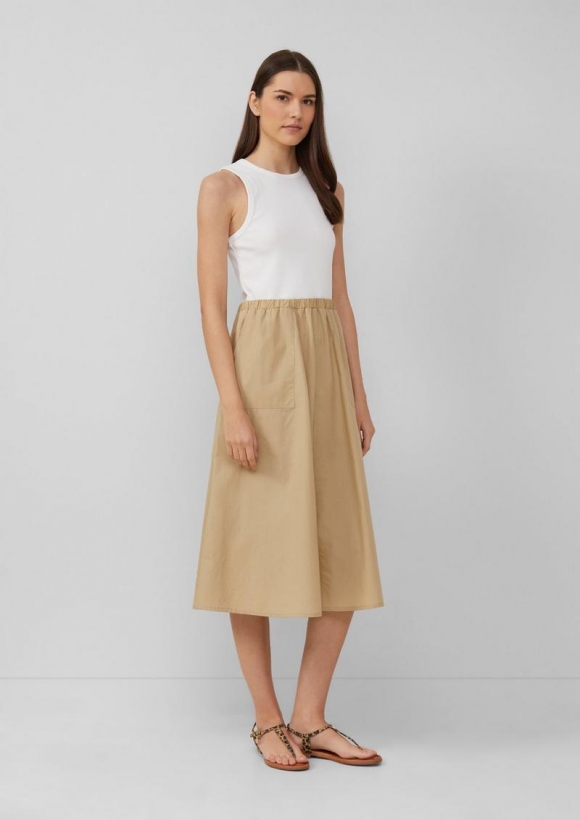 s.Oliver Ärmelloses Midikleid im Fabricmix - hellbraun