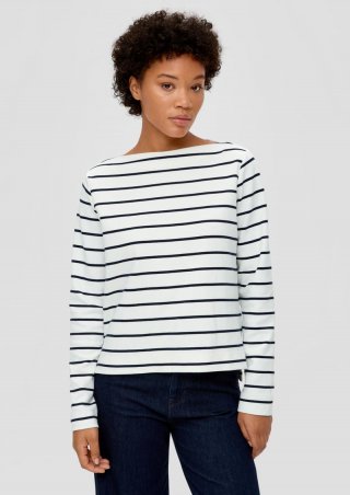 s.Oliver Longsleeve aus Baumwollstretch - navy