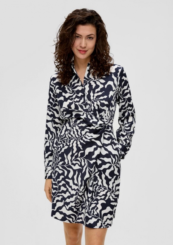 s.Oliver Hemdkleid mit Wickel-Detail - navy
