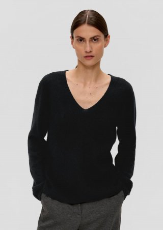 s.Oliver Pullover aus Wollmix - schwarz