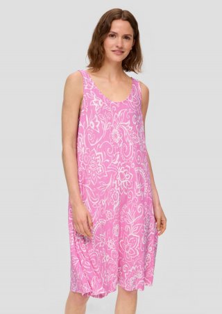 s.Oliver Plissiertes Jersey-Kleid im Relaxed Fit - rosa