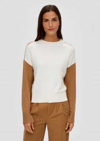 s.Oliver Pullover aus Wollmix - ecru
