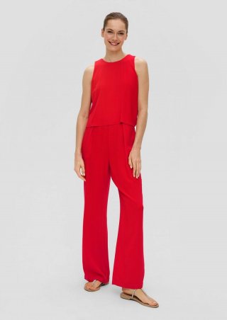 s.Oliver Jumpsuit aus Crêpe - preiselbeere