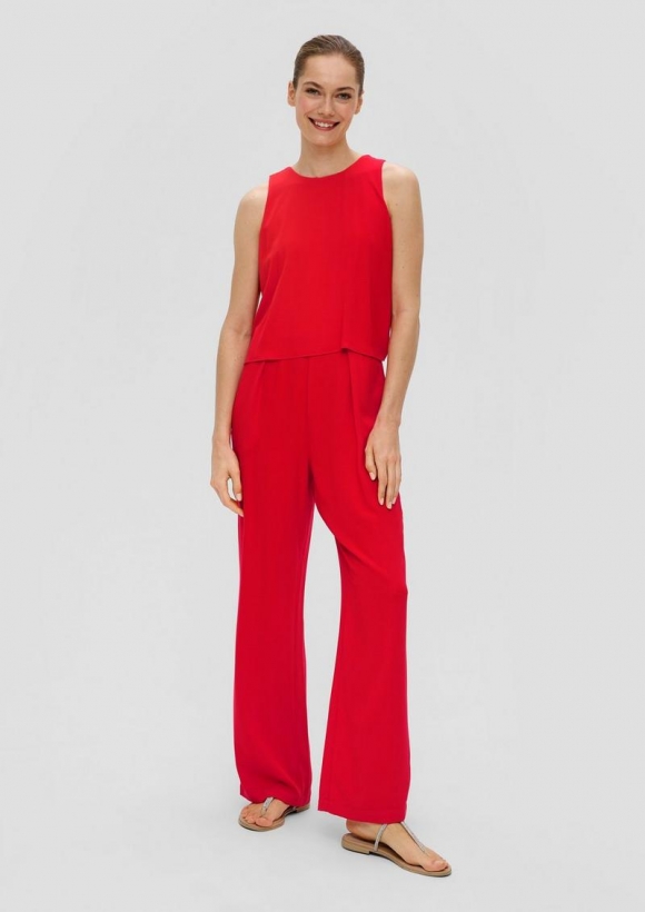 s.Oliver Jumpsuit aus Crêpe - preiselbeere