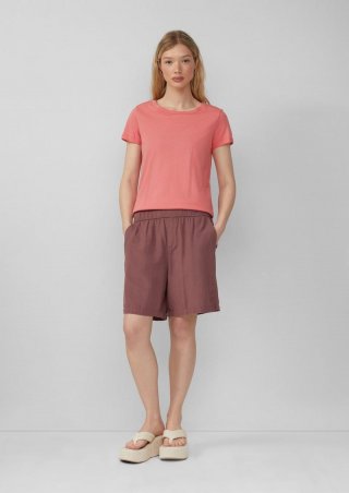 s.Oliver Leinenmix-Shorts mit Elastikbund - aubergine