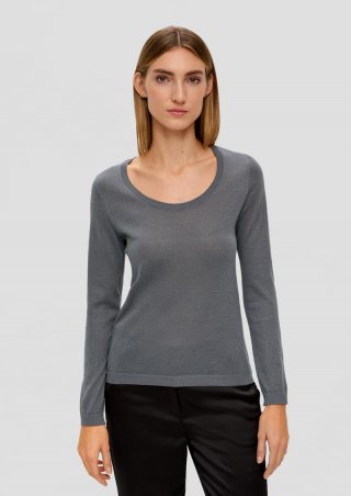 s.Oliver Strickpullover mit Glitzergarn - grau meliert