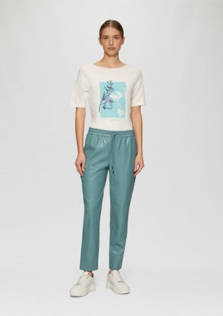 s.Oliver Relaxed Jogpants aus Lederimitat - petrol