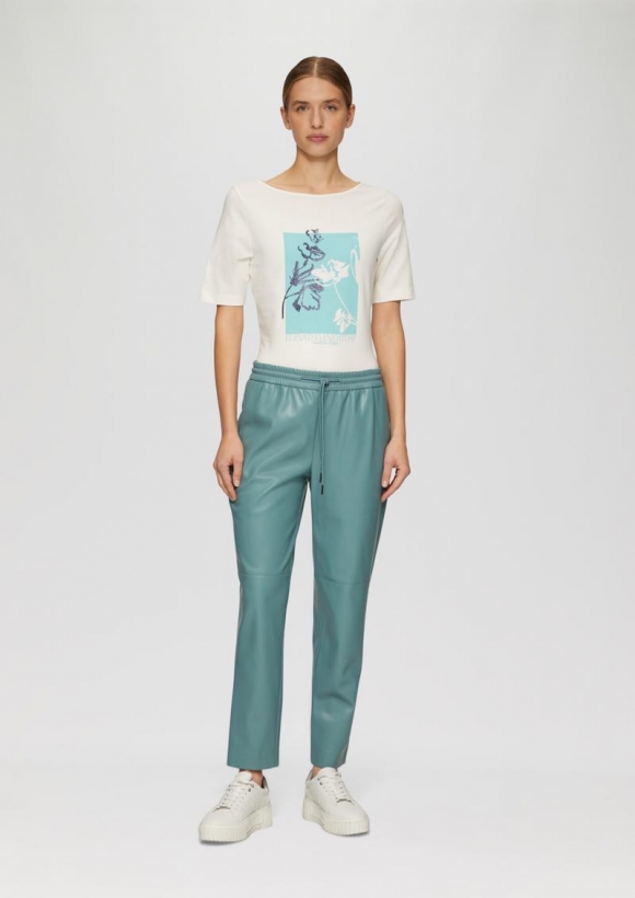 s.Oliver Relaxed Jogpants aus Lederimitat - petrol