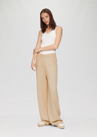s.Oliver Weiche Strickhose mit elastischem Bund - helles beige