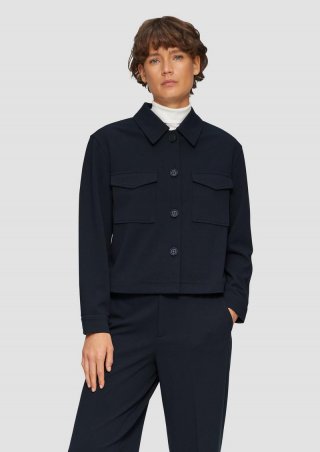 s.Oliver Jacke im Relaxed Fit aus Struktur-Jersey - navy