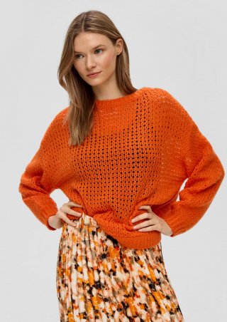 s.Oliver Strickpullover mit Stehkragen - orange
