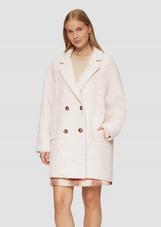 s.Oliver Bouclé-Mantel im Relaxed Fit - beige