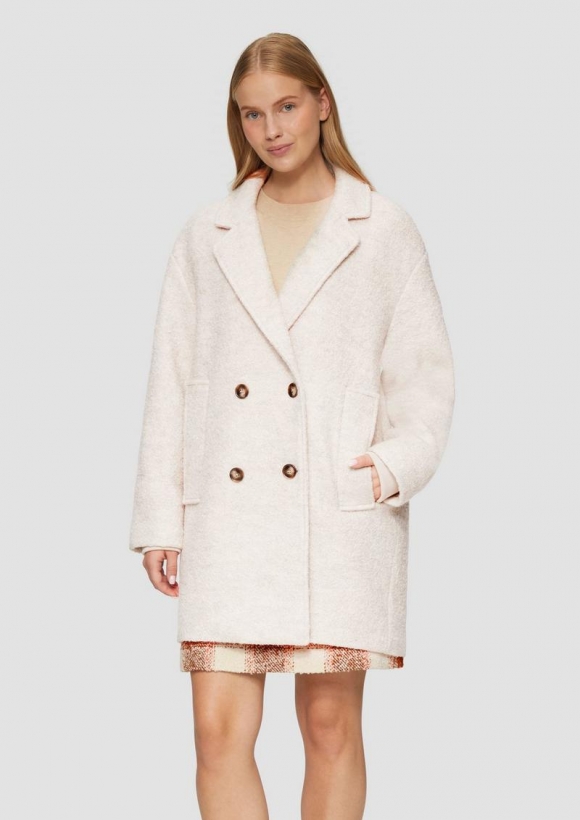 s.Oliver Bouclé-Mantel im Relaxed Fit - beige